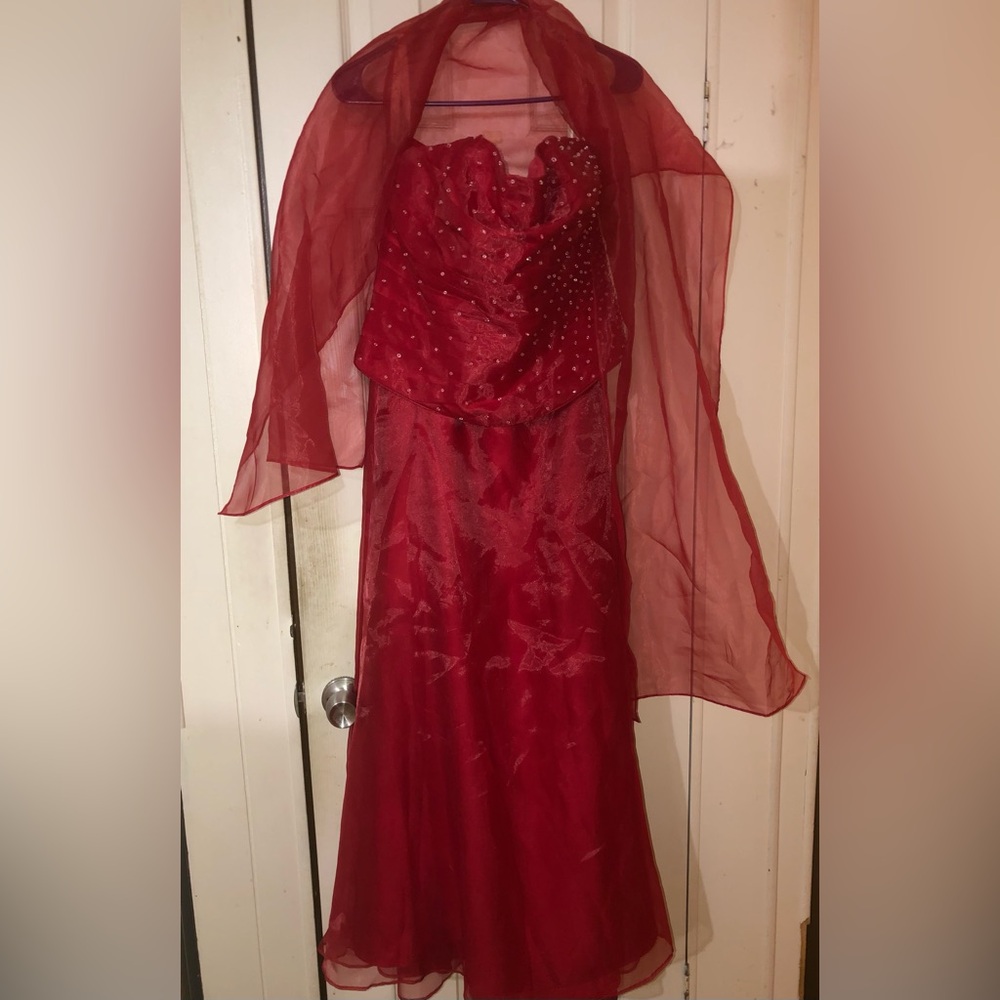 Elegant Red Corset Dress
